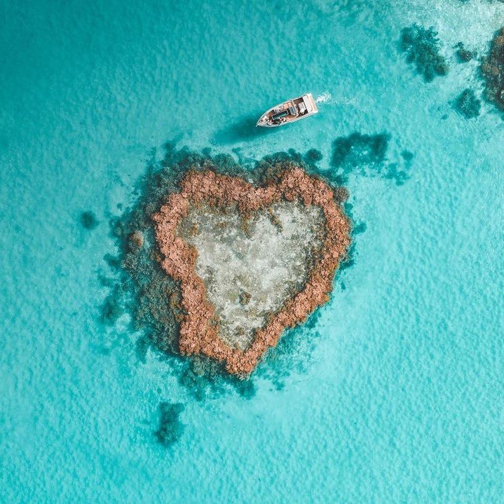 Heart Island, heart-shaped luxury tropical island in Hamilton Island, Australia